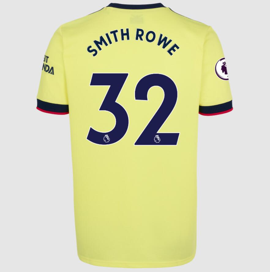 2021/22 Arsenal Away Kit Soccer Jersey with Emile Smith Rowe 32 printing